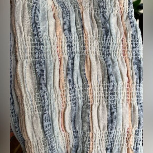 ASTR Twiggy Striped Smocked Crop Tank Top | Medium - Picture 8 of 8